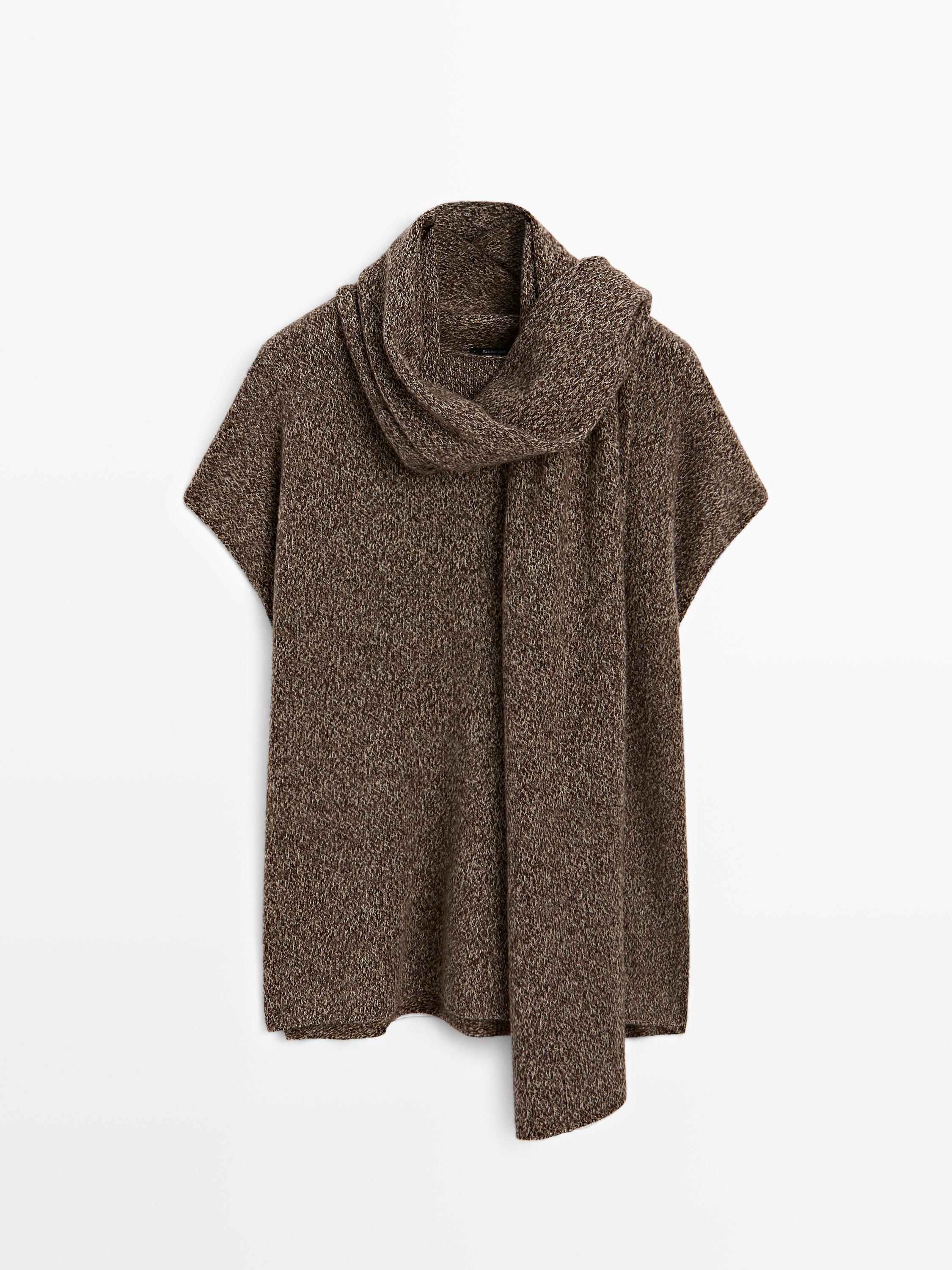 100% wool waistcoat with scarf detail